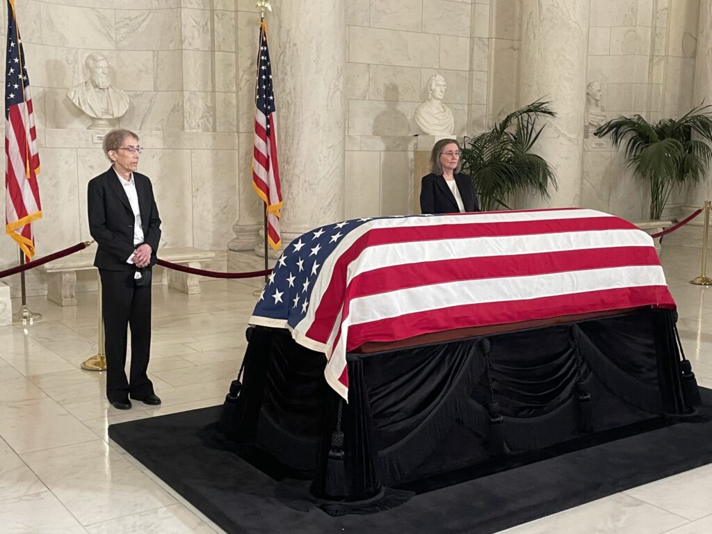 Justice Sandra Day O’Connor, lauded as “a human being, extraordinary,” lies in repose at the court